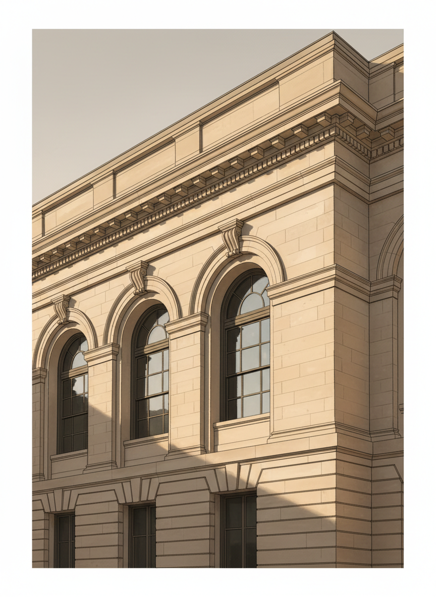 Osgoode Hall exterior in full warm light